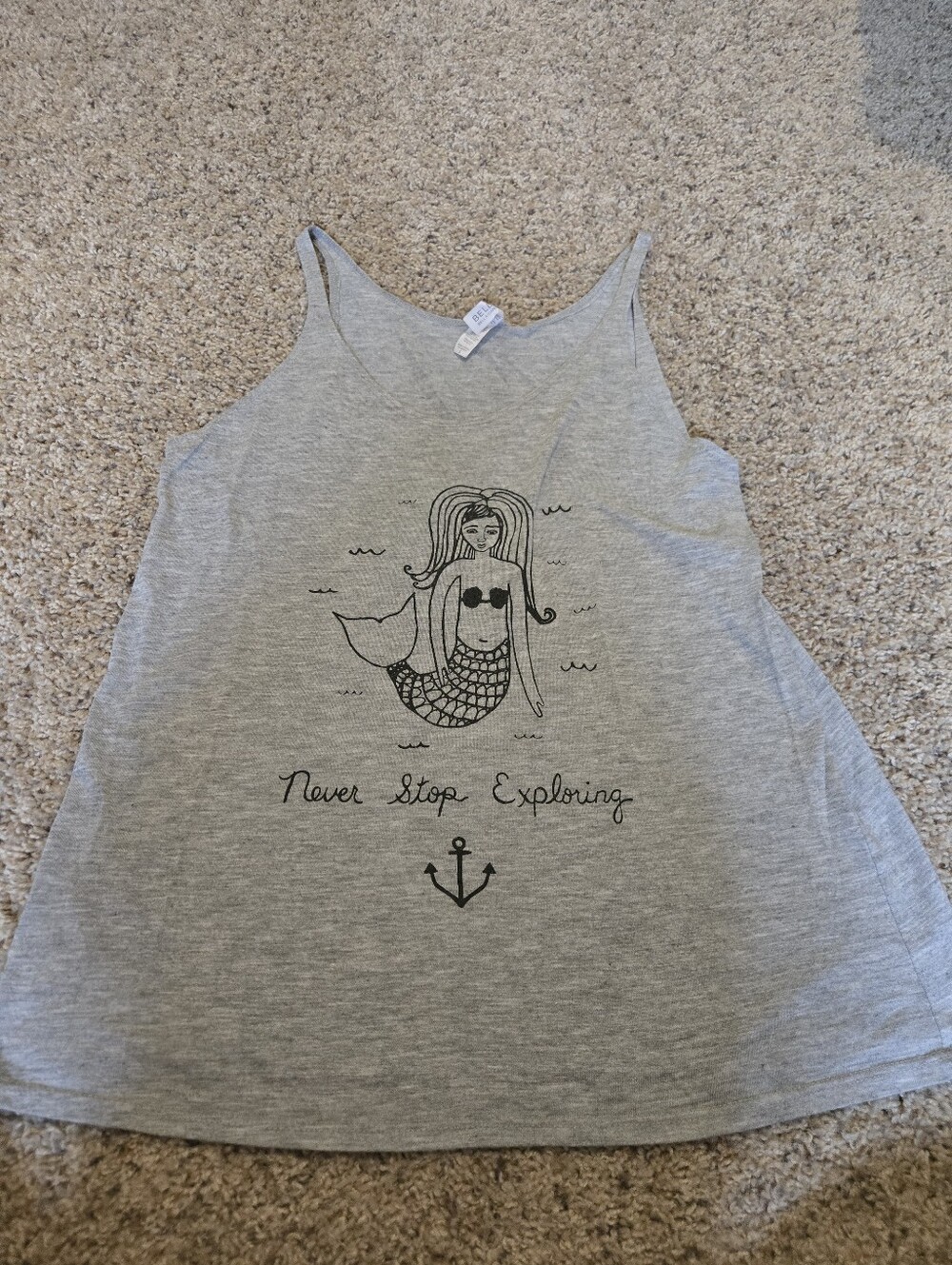 Bella Canvas Light Grey Mermaid Graphic Tank